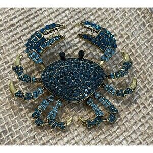 Vintage Heidi Daus Stunning Crystal Rhinestone Chesapeake Crab Brooch, unsigned